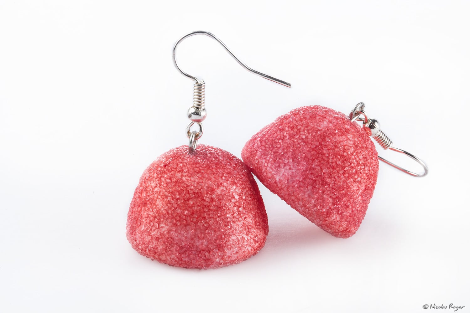 Paire de boucles d&rsquo;oreilles Fraises Tagada