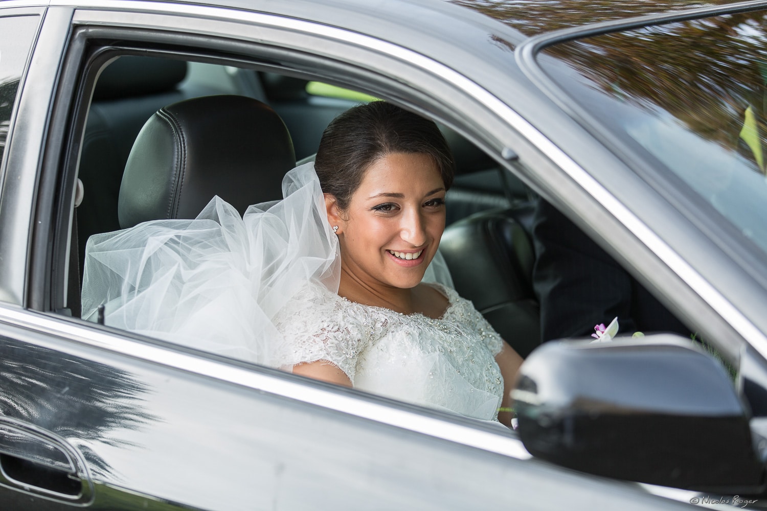 Photographie de la voiture de la mariée