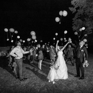 Lâcher de ballons pendant la soirée