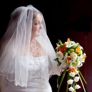 La mariée et son bouquet